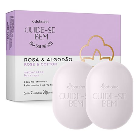 O Boticario Cuide-se Bem Sabonete Rosa e Algodao 2x80g 