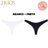 2Rios 11650 kit 2 Calcinhas Fio dental Branco-Preto