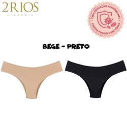 2Rios 12041 Kit 2 calcinhas Bege-Preto