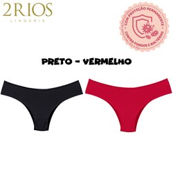 2Rios 12041 Kit 2 Calcinhas Preto-Vermelho