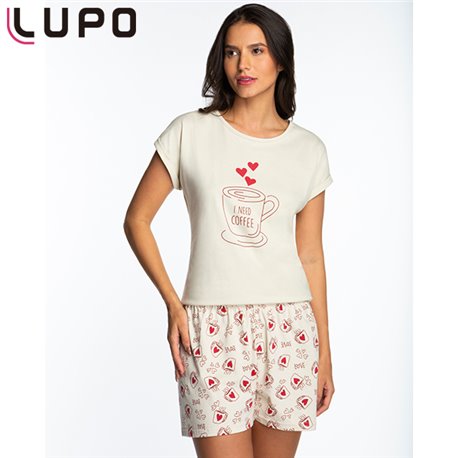 Lupo 24466 Pijama Short Doll Capuccino