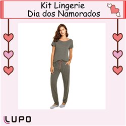 Dia dos Namorados Lingeire Kit LP-24280 Pijama Cinza