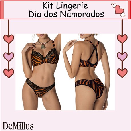 Dia dos Namorados Lingerie Kit DE-64284 Zebra Laranja