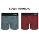 Lupo-137-027 Kit 2 Cuecas Boxer Infantil Cinza/Vermelho