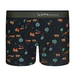 Lupo-18403-002 Cueca Boxer Infantil Preto