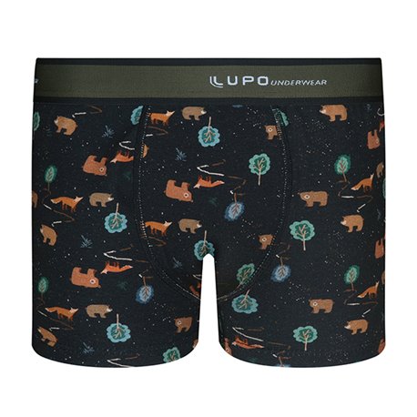 Lupo-18403-002 Cueca Boxer Infantil Preto