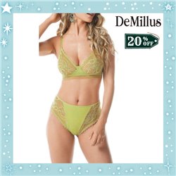 Natal Kit Lingerie DeMillus 61339+56339 Verde Oliva