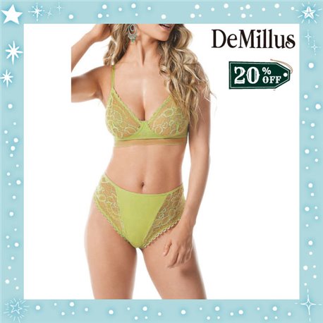 Natal Kit Lingerie DeMillus 61339+56339 Verde Oliva