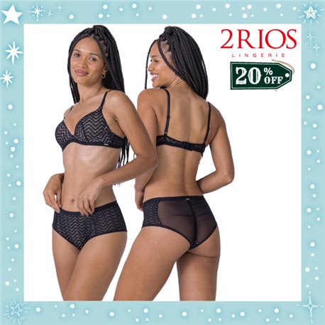 Natal Kit Lingerie 2Rios 82456+22456 Preto