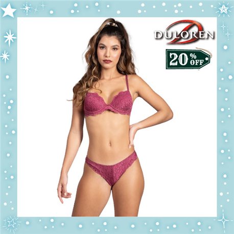 Natal Kit Lingerie Duloren 831232+838232 Grenat