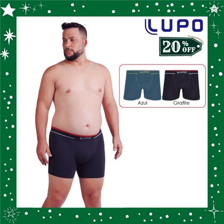 Natal Lupo 17800 Kit 2 Cuecas Boxer Plus + Brinde