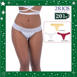 Natal Kit Lingerie 2Rios 22402 Kit 3 Fio Dentals + Brinde