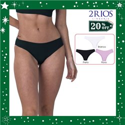 Natal Kit Lingerie 2Rios 12042 Kit 3 Calcinhas + Brinde