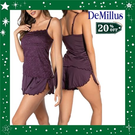 Natal Kit Lingerie DeMillus 20206 Short Doll + Brinde