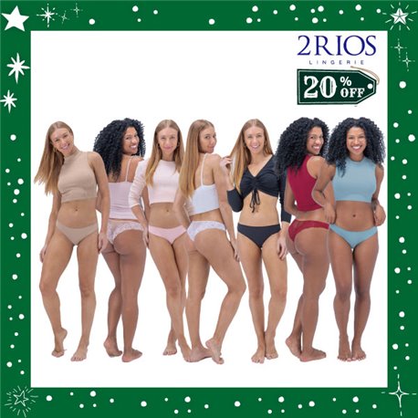 Natal Kit Lingerie 2Rios K2403 Kit 7 Calcinhas + Brinde