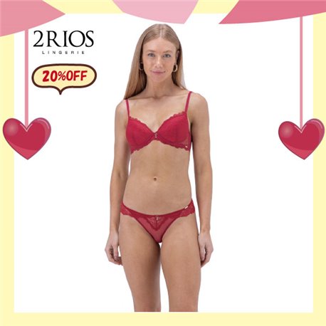 White Day Kit Lingerie 2Rios 82336+22335 Vermelho