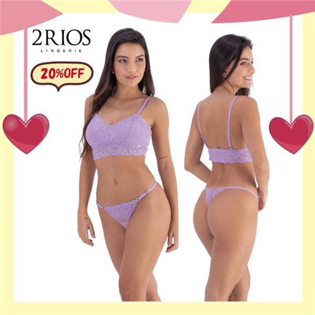 White Day Kit Lingerie 2Rios 82394+22315 Roxo