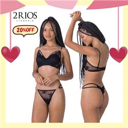 White Day Kit Lingerie 2Rios 82459+22459 Preto