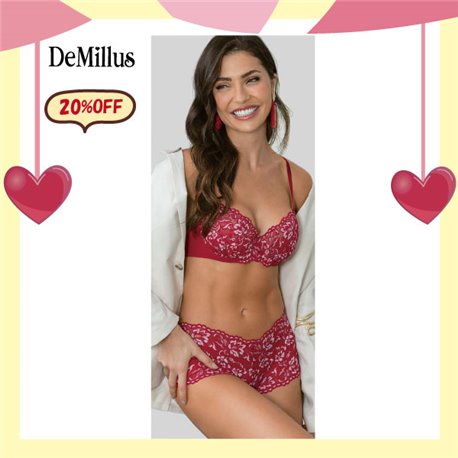 White Day Kit Lingerie DeMillus 67199+55352 Carmim