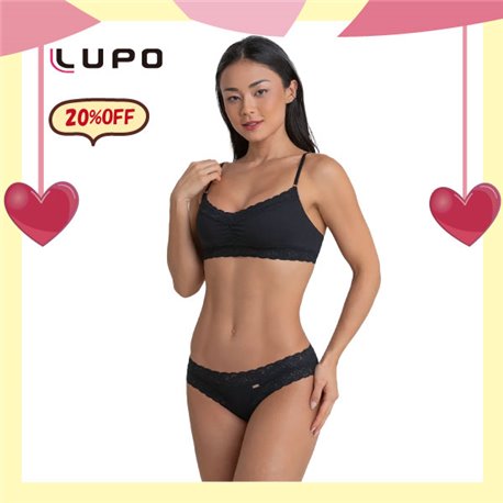 White Day Kit Lingerie Lupo 42004+43004 Preto