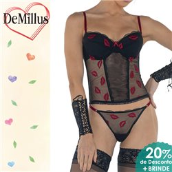 Dia dos Namorados Kit Lingerie DeMillus 43106+51106 Preto
