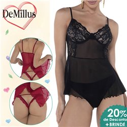 Dia dos Namorados Kit Lingerie DeMillus 30239+51239 Carmim