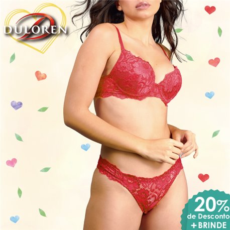 Dia dos Namorados Kit Lingerie Duloren 131212+137205 Cereja