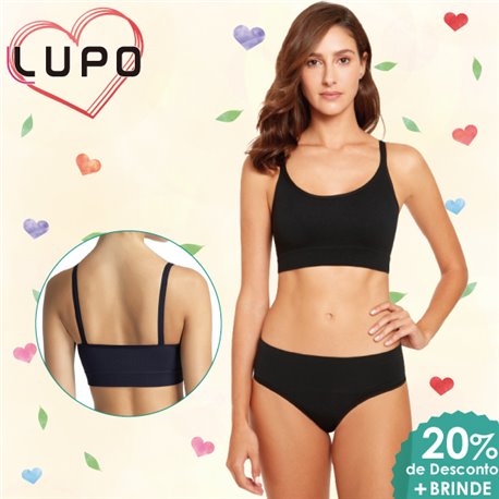 Dia dos Namorados Kit Lingerie Lupo 41018+40018 Preto