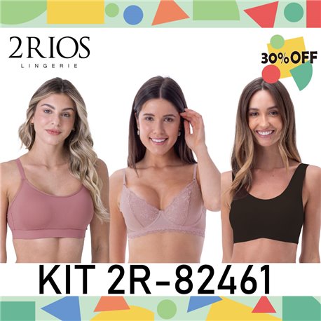 Kit Lingerie Verao 2Rios 82461 Kit 3 Sutias