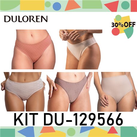 Kit Lingerie Verao Duloren 129566 Kit 5 Calcinhas 