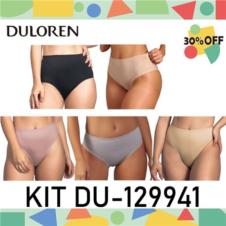 Kit Lingerie Verao Duloren 129941 Kit 5 Calcinhas 