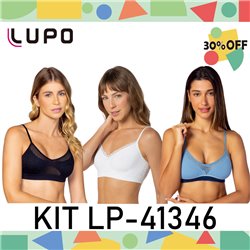 Kit Lingerie Verao Lupo 41346 Kit 3 Sutias 