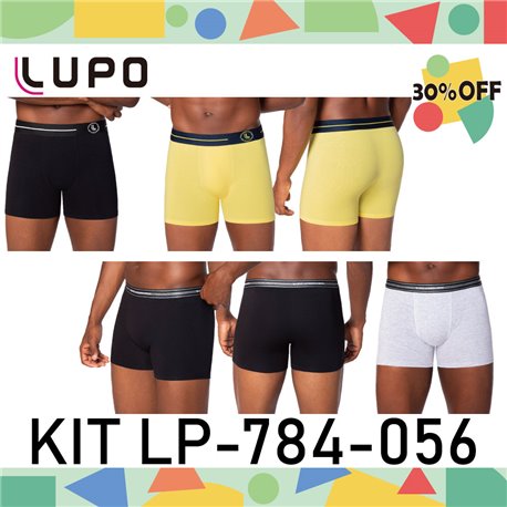 Kit Lingerie Verao Lupo 784-056 Kit Cueca Boxer 