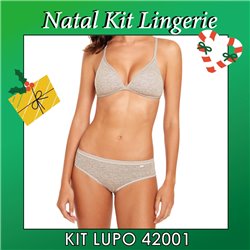 Natal Kit Lingerie Lupo 42001+40352 Cinza