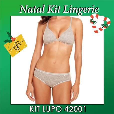 Natal Kit Lingerie Lupo 42001+40352 Cinza