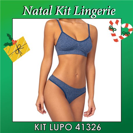 Natal Kit Lingerie Lupo 41326+40326 Azul