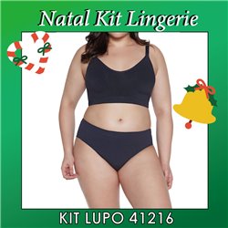 Natal Kit Lingerie Lupo 41216+40306 Preto