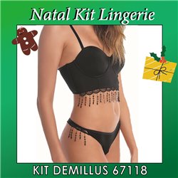 Natal Kit Lingerie DeMillus 67118+51118 Preto