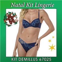 Natal Kit Lingerie DeMillus 67025+53025 Marinho