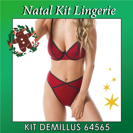 Natal Kit Lingerie DeMillus 64565+56565 Carmim