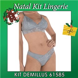 Natal Kit Lingerie DeMillus 61585+53355 Prata