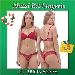 Natal Kit Lingerie 2Rios 82336+22335 Vermelho