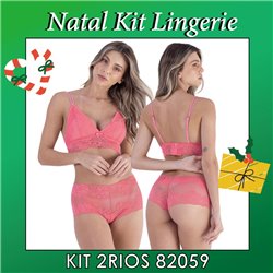 Natal Kit Lingerie 2Rios 82059+22068 Rosa
