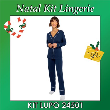 Kit Lingerie Natal Lupo 24501 Pijama 