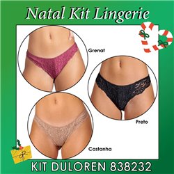 Kit Lingerie Natal Duloren 838232 Kit 3 Calcinhas 