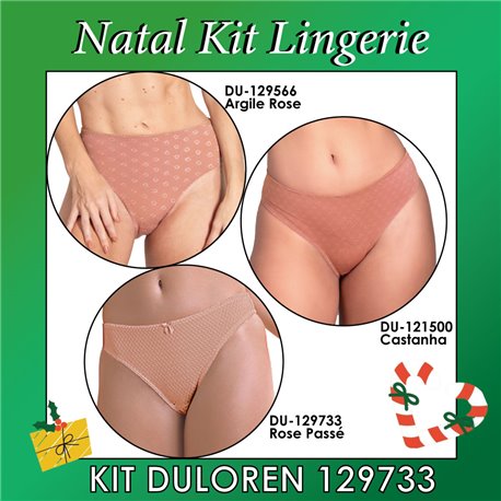 Kit Lingerie Natal Duloren 129733 Kit 3 Calcinhas 