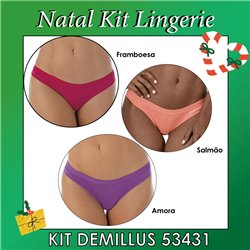 Kit Lingerie Natal DeMillus 53431 Kit 3 Calcinhas 