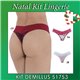 Kit Lingerie Natal DeMillus 51753 Kit 3 Calcinhas Fio Dental