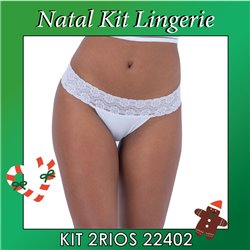 Kit Lingerie Natal 2Rios 22402 Kit 3 Calcinhas Fio Dental