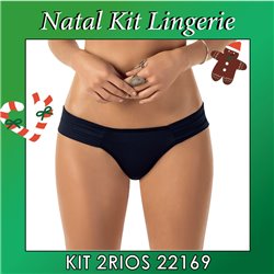 Kit Lingerie Natal 2Rios 22169 Kit 3 Calcinhas 